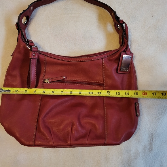Tiganello Genuine Red Leather Shoulder Bag - Picture 10 of 14